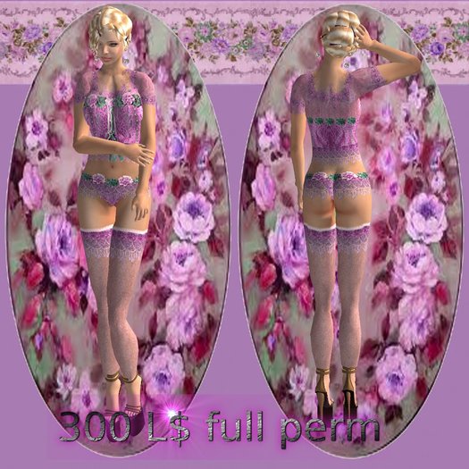 ensemble rosaline en dentelle  violet