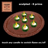 Shamrock tray with tealight candles (orange/green)  