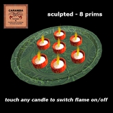 Shamrock tray with tealight candles (green/orange)  