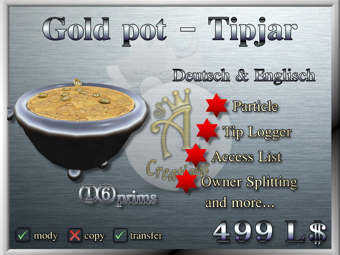 Gold Pot Tipjar