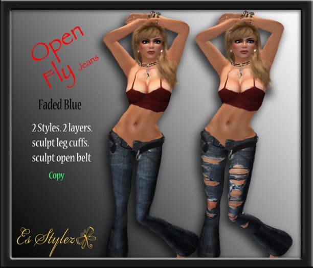  ~*Es Stylez*~Open Fly Jeans - F_Blue
