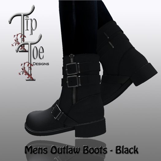 TIPTOE Mens Outlaw Boots-(Black)