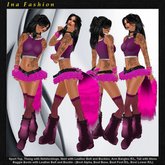 Ina Fashion - Pink Neko Outfit with Baggie Boots and Leather Belt and Tail (Menu)