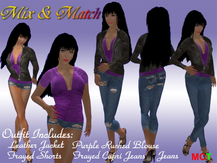 Purple Ruched Mix & Match Outfit