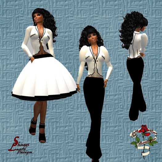 137 Ruffled Edge Jacket pant & skirt