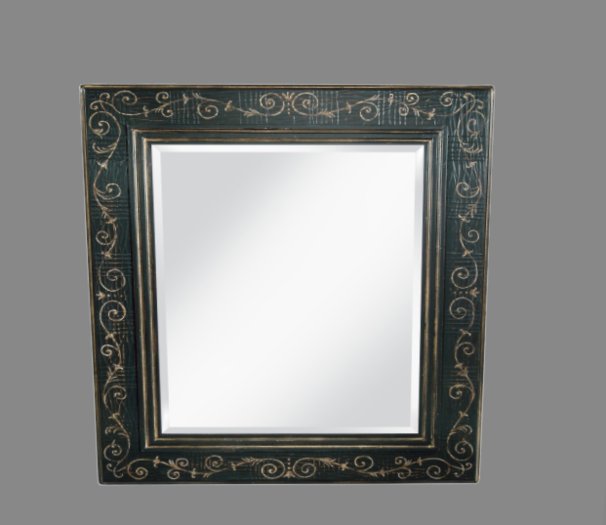 Blue Wooded Mirror