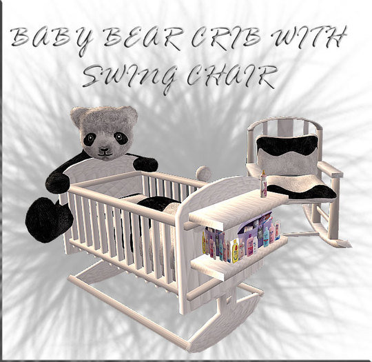 3 . BABY BEAR CRIB WITH SWING CHAIR