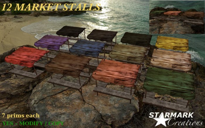 12 Medieval Market Stalls from STARMARK CREATIONS -- promo price --