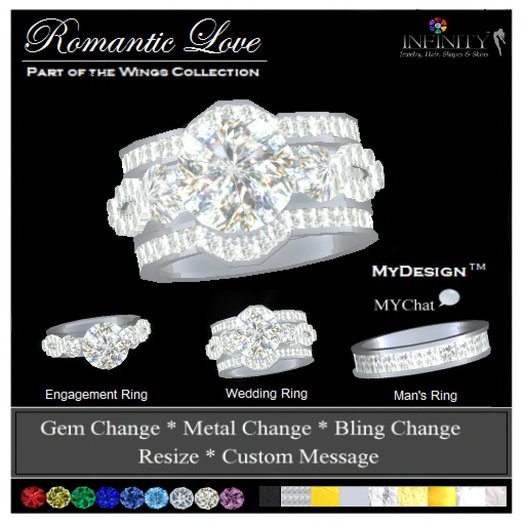 *INFINITY*  * Wedding Ring * Romantic Love Love Couple Wedding Rings DARK GEMS