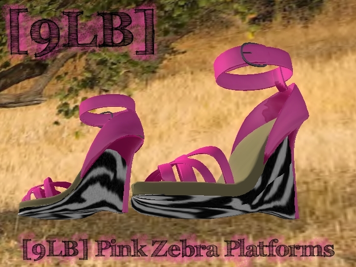 [9LB] Pink Zebra Platforms / wedge heel shoes
