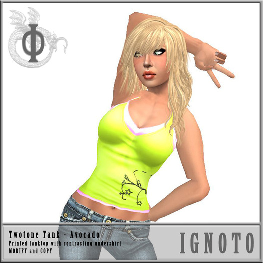 [IGNOTO] Twotone Tank Avocado