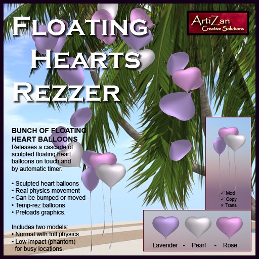 Wedding Floating Hearts Rezzer - 