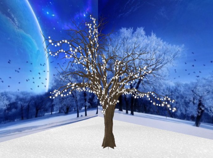 White lights holiday tree 1