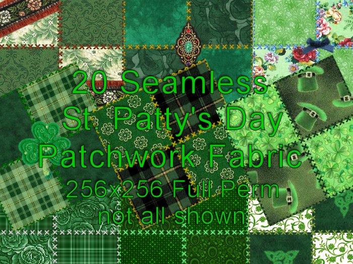 20 St. Patty's Day seamless full perm patchwork fabrics