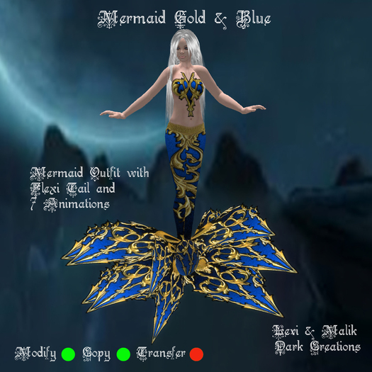Mermaid Gold & Blue