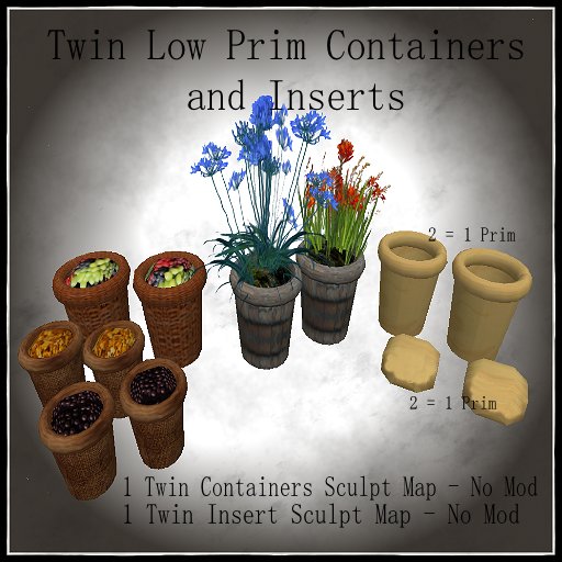 Twin Low Prim Containers and Inserts  -  BOXED
