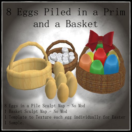 8 Eggs Piled in a Prim and a Basket - BOXED