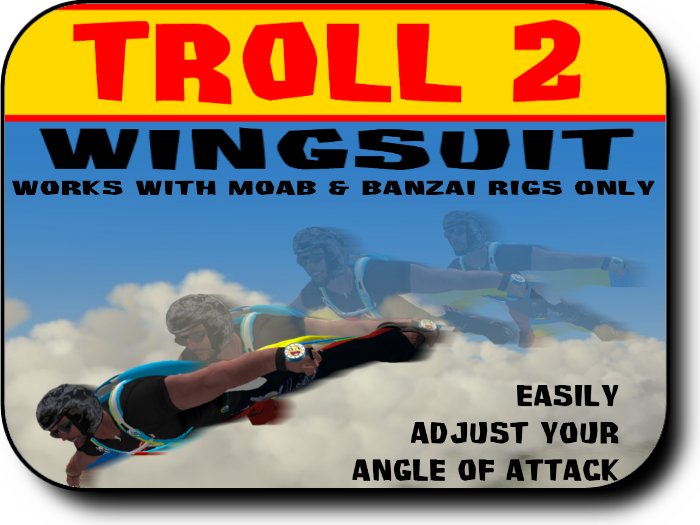 TROLL 2 Wingsuit - for use with Moab BASE or Banzai skydiving rigs