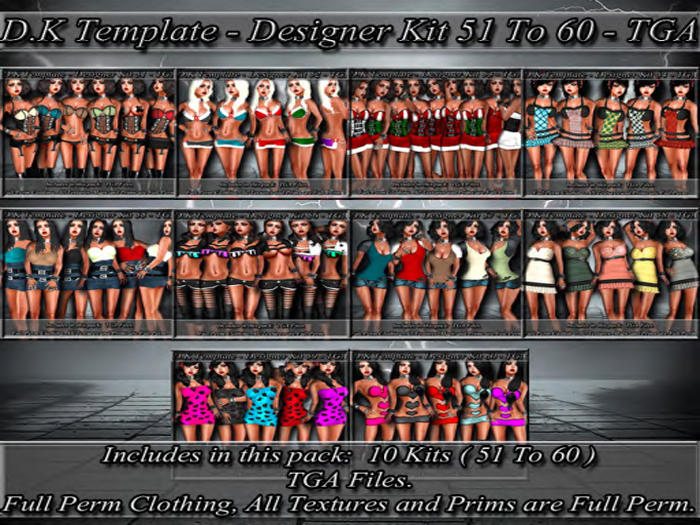 D.K Template - Designer Kit 51 To 60 - TGA ( Save 25% )