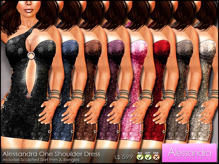 ALESSANDRA - One Shoulder Dress ALL COLORS