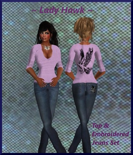 Native Divas ~ LADY HAWK  ~ Top & Jeans Set