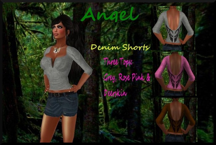 Native Divas ~ ANGEL ~ Jean Shorts & Tops Set