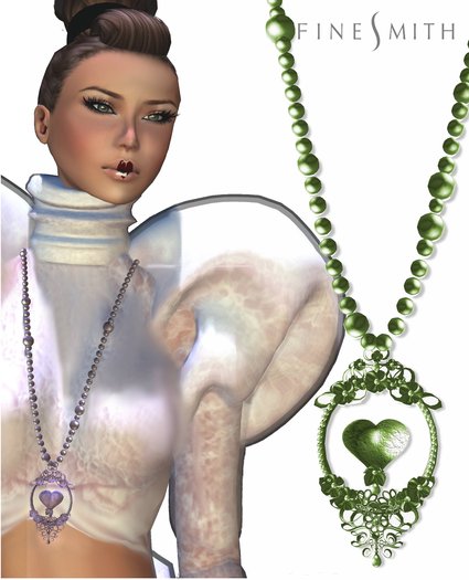 F I N E S M I T H - HEARTBREAK- necklace green pearls