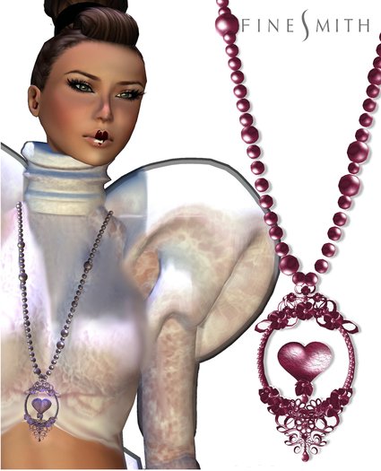 F I N E S M I T H - HEARTBREAK-necklace wine pearl