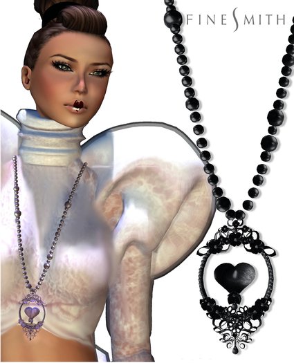 F I N E S M I T H - HEARTBREAK-necklace black pearl