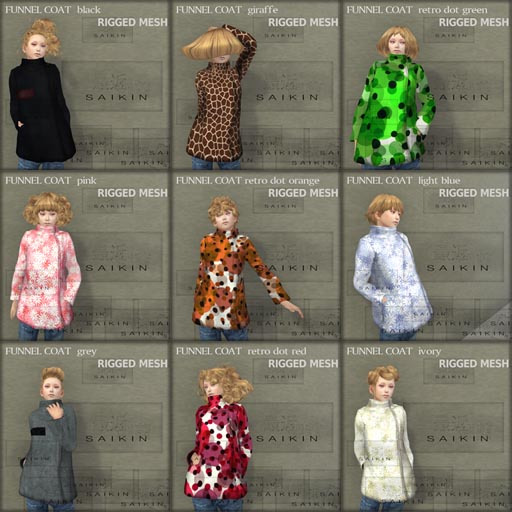 *+SAIKIN funnel coat FAT PACK RIGGED MESH