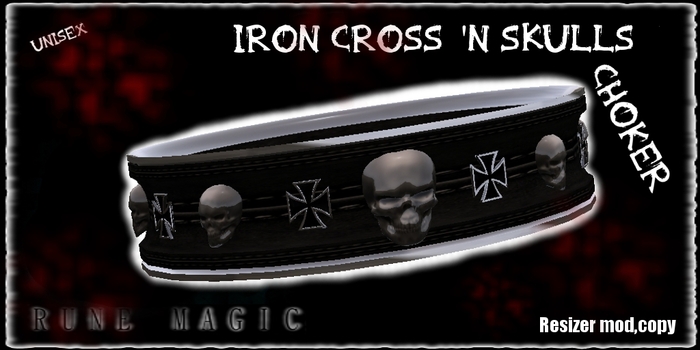 Choker  Iron Cross / Skulls