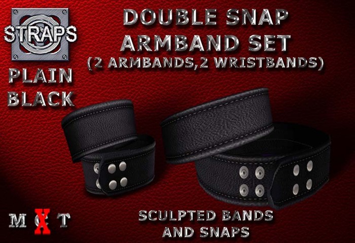STRAPS - Double Snap Armband Set (Black)