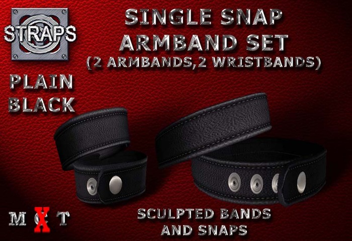 STRAPS - Single Snap Armband Set (Black)