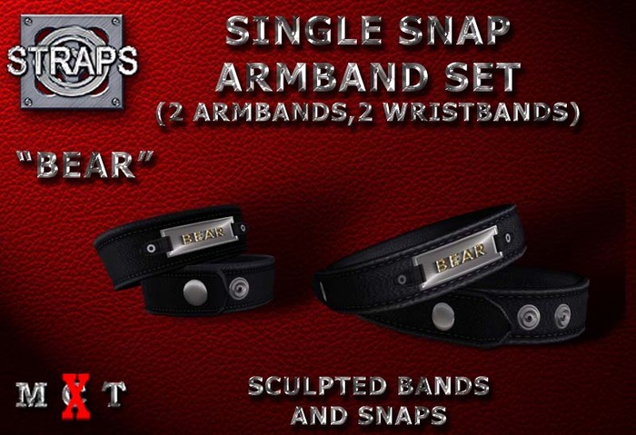 STRAPS - Single Snap Armband Set "Bear"
