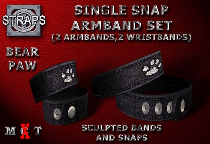 STRAPS - Single Snap Armband Set (Bear)