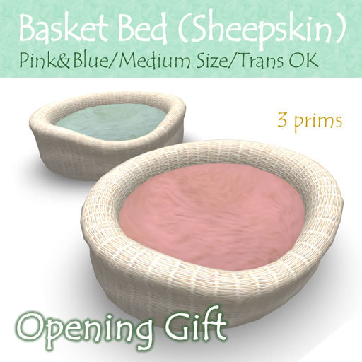 [CGH] Basket Bed -White and fur- 2 beds included