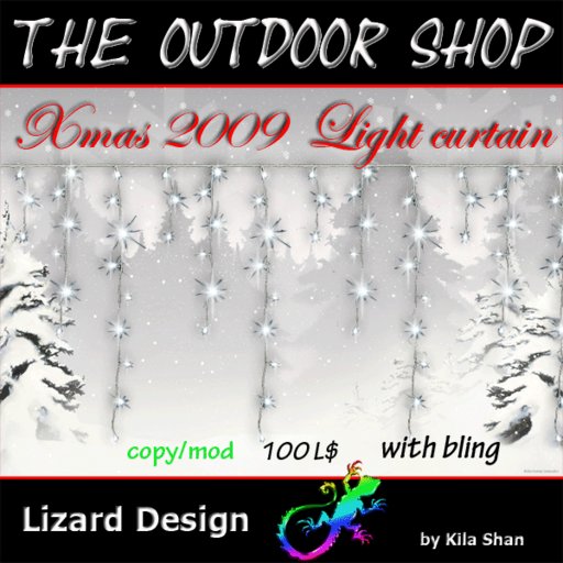 Xmas 2009 lights curtain with bling