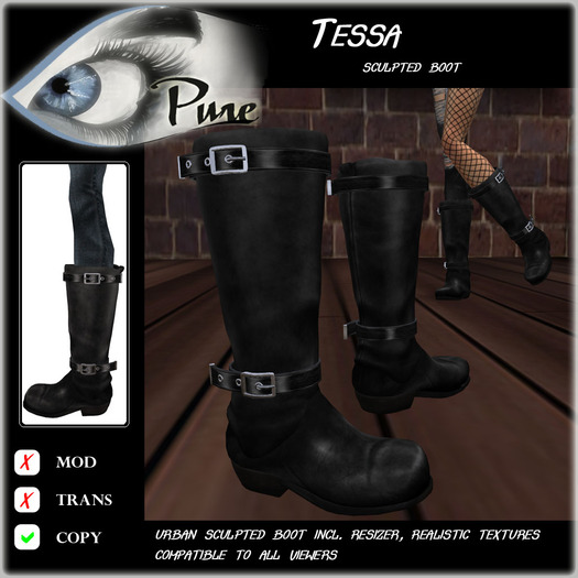 << PURE >> Pure Shoes - Tessa in Black [inworld price 199L$]