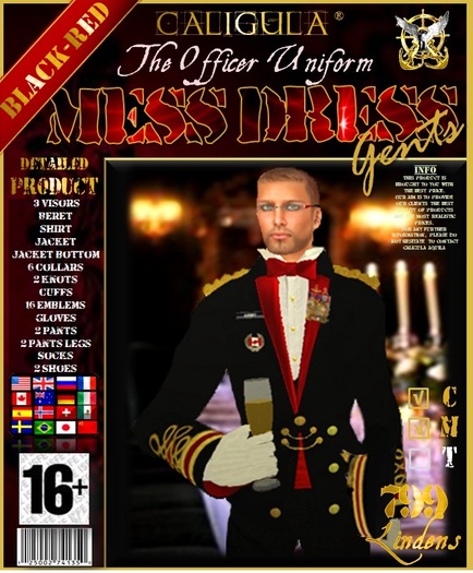 MESS DRESS GENTS BLACK RED
