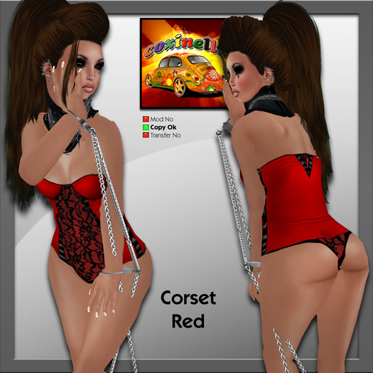 Coxi - Red Corset of lace- fe