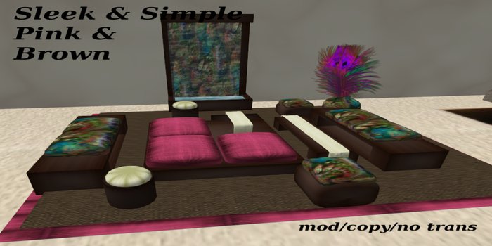 Sleek & Simple/Pink n brown /Living Room Set/boxed