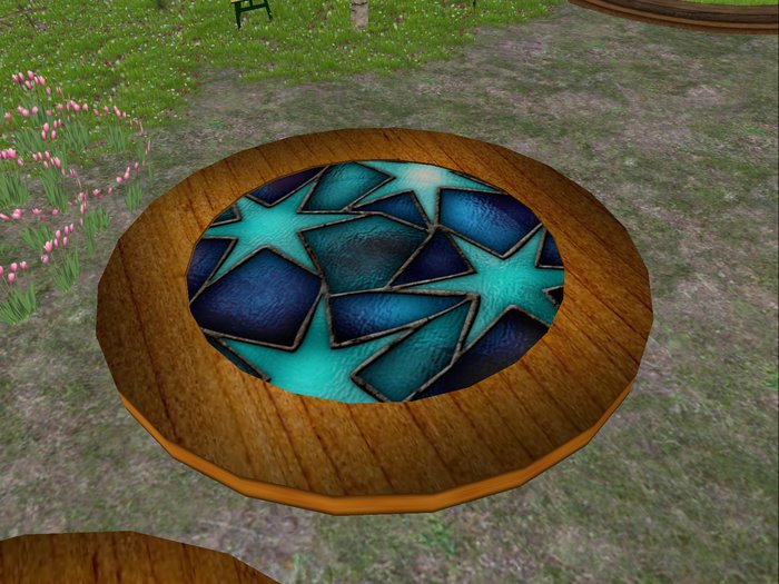 Stained Glass Blue Stars Stage