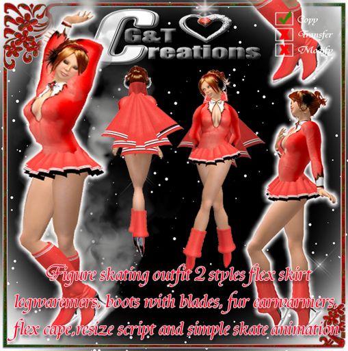 Ice skate Dress Red include skates