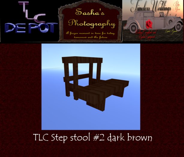 TLC Depot (box)  Step stool #2 dark brown