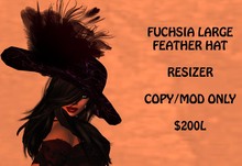 FUCHSIA LARGE FEATHER HAT
