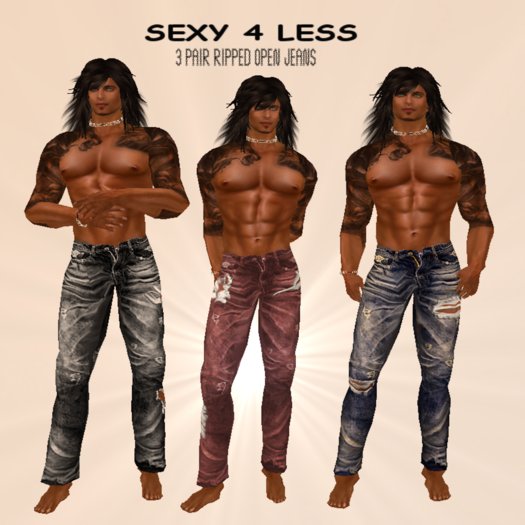 S4L MENS OPEN RIPPED JEANS