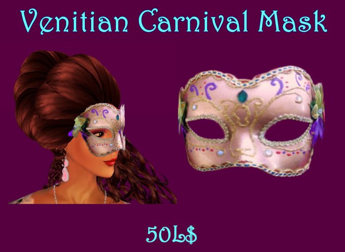 Carnival Mask -  Pink Half Mask