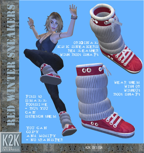 red winter sneakers