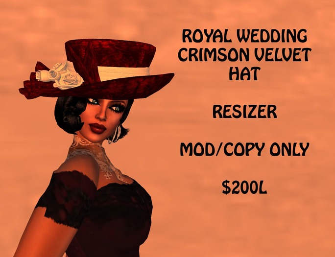 ROYAL WEDDING CRIMSON VELVET HAT
