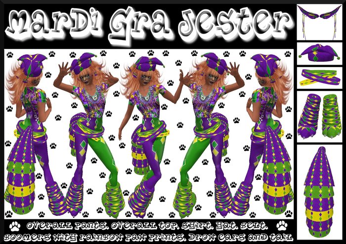 T&C Mardi Gra Jester Neko Outfit ( FEMALE )